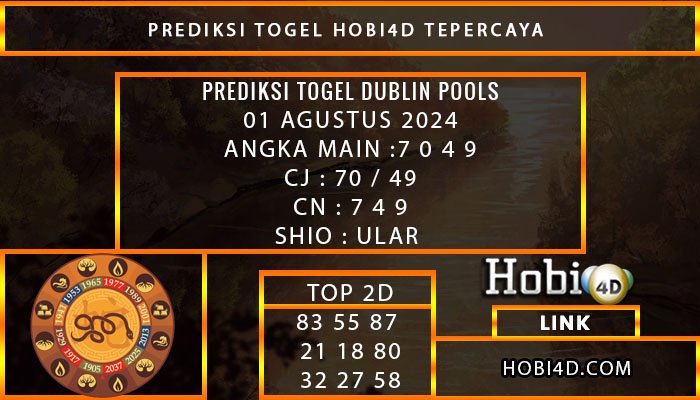 PREDIKSI TOGEL DUBLIN 01/AGUSTUS/2024