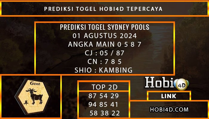 PREDIKSI TOGEL SYDNEY 01/AGUSTUS/2024