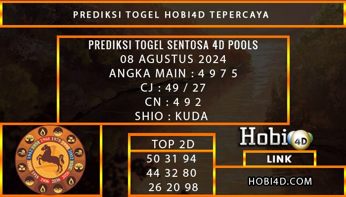 PREDIKSI TOGEL SENTOSA4D 08/AGUSTUS/2024