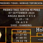 PREDIKSI TOGEL SENTOSA4D 07/SEPTEMBER/2024