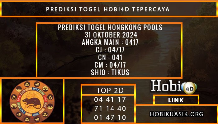 PREDIKSI TOGEL HONGKONG 31/OKTOBER/2024