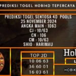 PREDIKSI TOGEL SENTOSA4D 25/NOVEMBER/2024