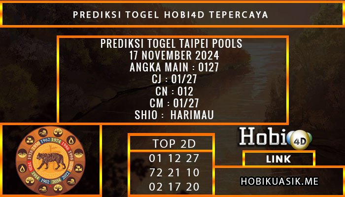 PREDIKSI TOGEL TAIPEI 17/NOVEMBER/2024