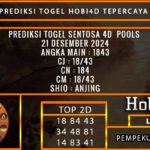 PREDIKSI TOGEL SENTOSA4D 21/DESEMBER/2024