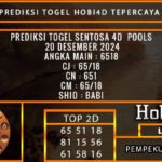 PREDIKSI TOGEL SENTOSA4D 20/DESEMBER/2024