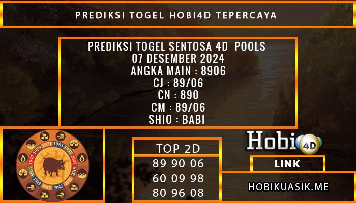 PREDIKSI TOGEL SENTOSA4D 07/DESEMBER/2024