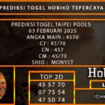 PREDIKSI TOGEL TAIPEI POOLS 03 FEBRUARY 2025