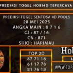 PREDIKSI TOGEL SENTOSA4D POOLS 28 MEI 2025