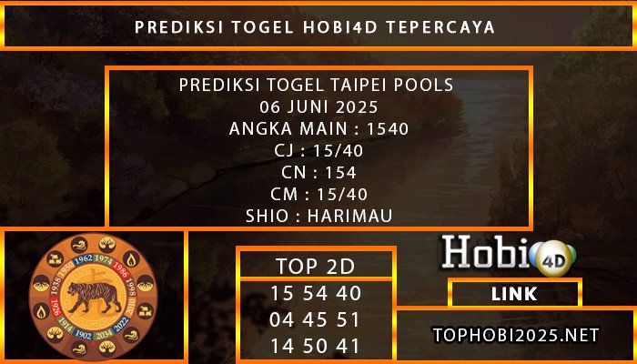 PREDIKSI TOGEL TAIPEI POOLS 06 JUNI 2025