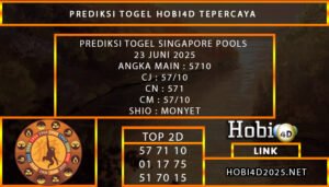 PREDIKSI TOGEL SINGAPORE POOLS 23 JUNI 2025