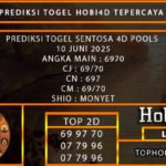 PREDIKSI TOGEL SENTOSA4D POOLS 10 JUNI 2025