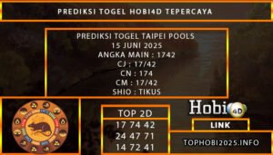 PREDIKSI TOGEL TAIPEI POOLS 15 JUNI 2025