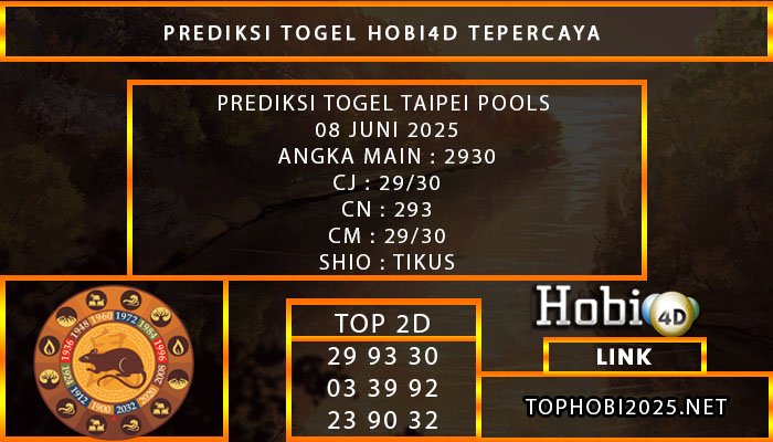 PREDIKSI TOGEL TAIPEI POOLS 08 JUNI 2025