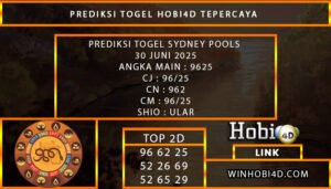 PREDIKSI TOGEL SYDNEY POOLS 30 JUNI 2025